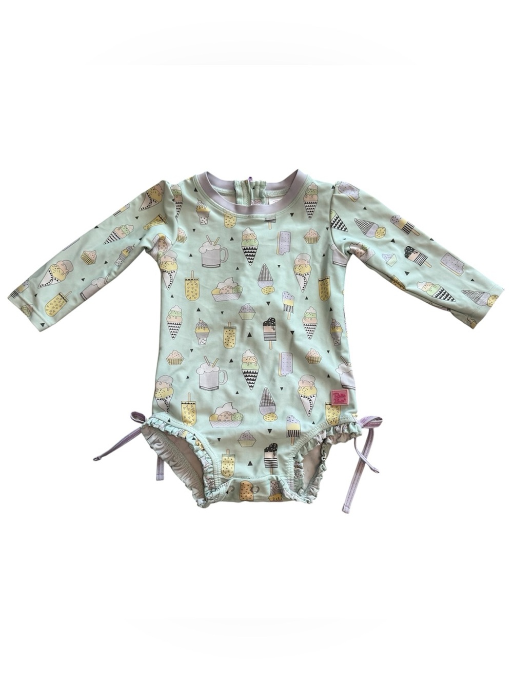 RuffleButts Ice Cream Rash Guard Swimsuit 12–18M